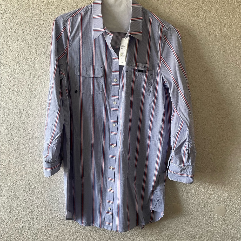 Vineyard Vines Harbor Shirt Cover Up — Bimini Blue